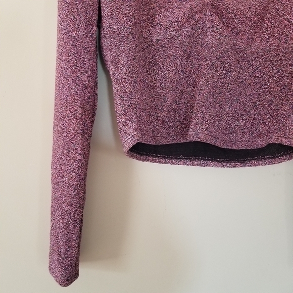 nwt Mango Metallic Sparkle Pink Cropped top Long Sleeve Size Large - Picture 5 of 9
